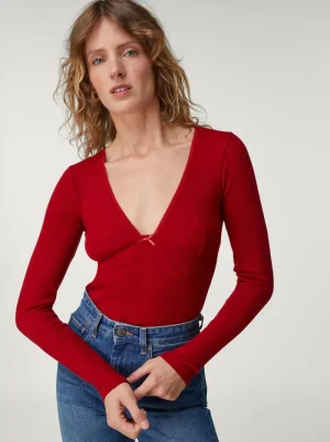 Tops<Rouje ABELINE T-Shirt Uni Rouge
