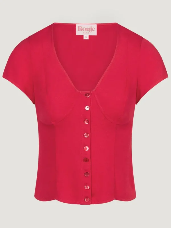 Tops<Rouje AMBROISE top Uni Rouge