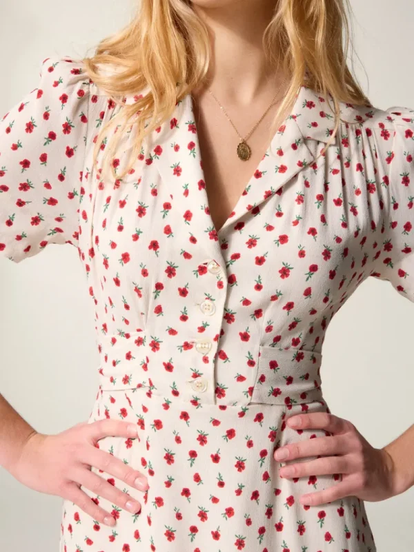 Dresses<Rouje ANAIS dress FLEURETTESAUVAGE ECRU