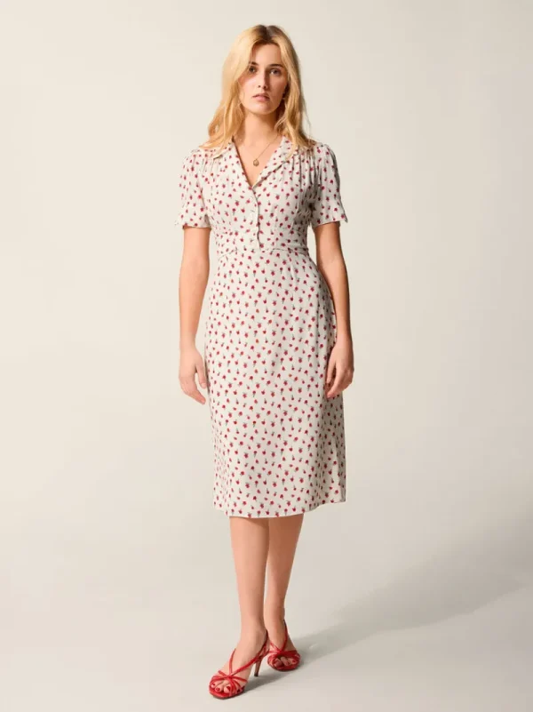 Dresses<Rouje ANAIS dress FLEURETTESAUVAGE ECRU