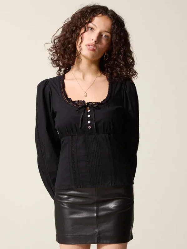 Tops<Rouje ANNETTE shirt Uni Noir