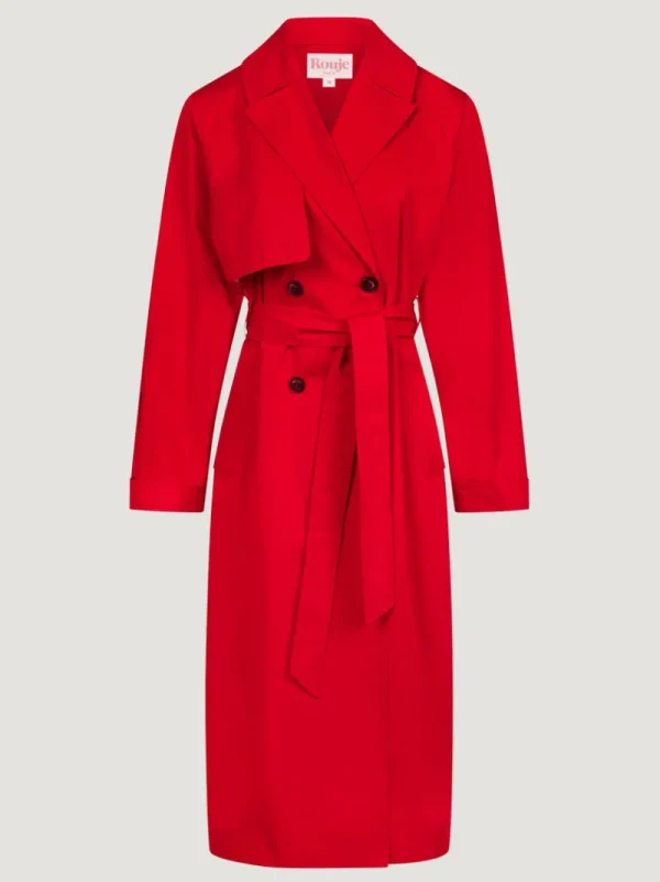 Jackets & Coats<Rouje ARCHIBALD trench coat Uni Rouge