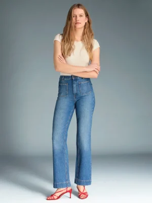 Denim | Flare Jeans<Rouje BELLEVILLE Jeans Uni Indigo Double Stone