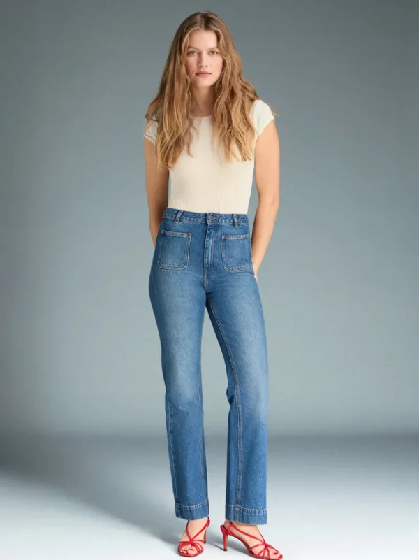 Denim | Flare Jeans<Rouje BELLEVILLE Jeans Uni Indigo Double Stone