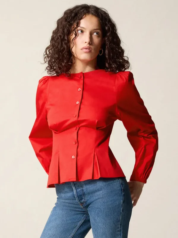 Tops<Rouje CLAUDINE shirt Uni Rouge