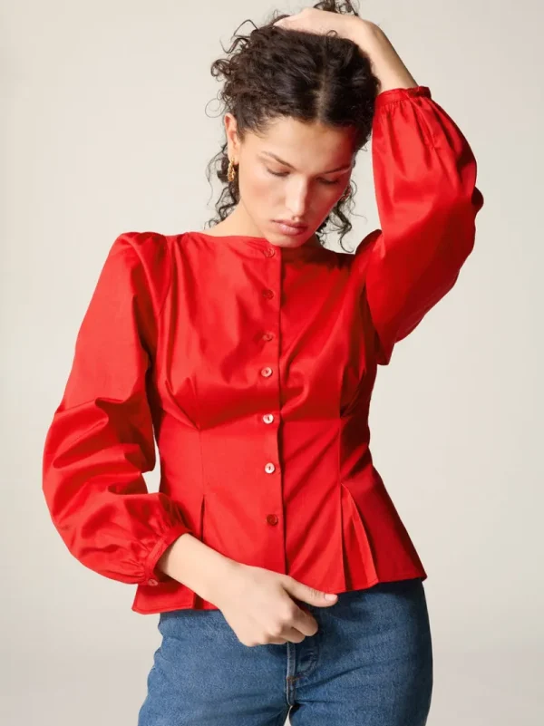 Tops<Rouje CLAUDINE shirt Uni Rouge