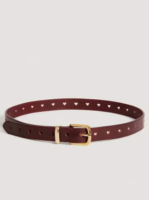 Belts<Rouje COEUR Belt Cuir Bordeaux