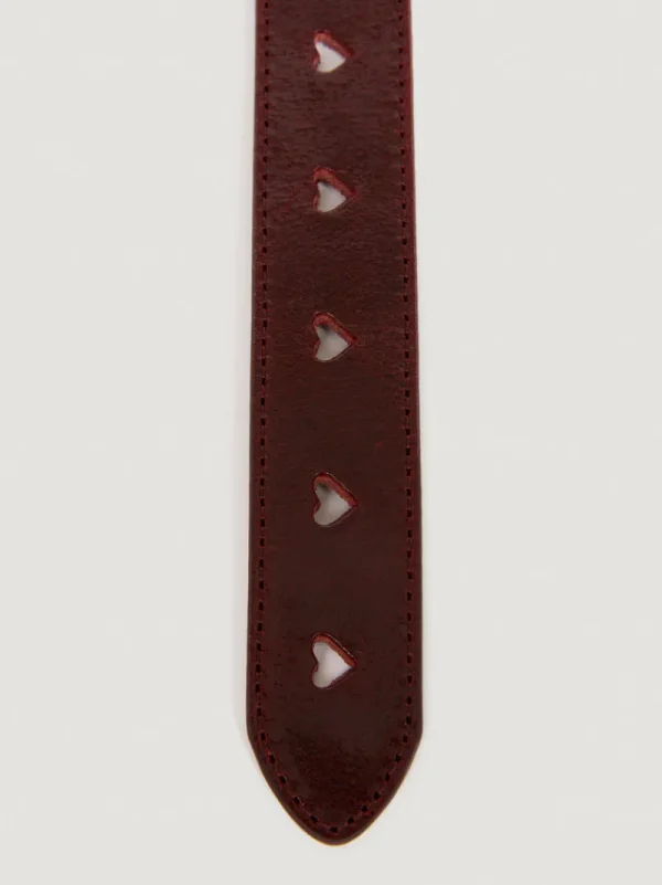Belts<Rouje COEUR Belt Cuir Bordeaux