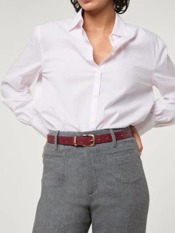 Belts<Rouje COEUR Belt Cuir Bordeaux