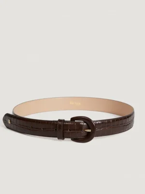 Belts<Rouje COOPER belt Croco Chocolat