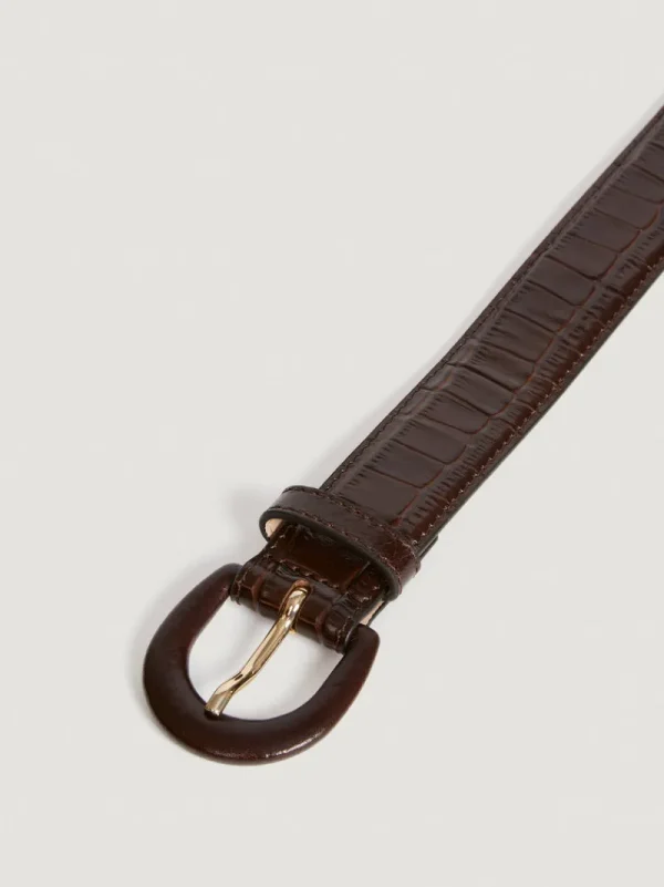 Belts<Rouje COOPER belt Croco Chocolat
