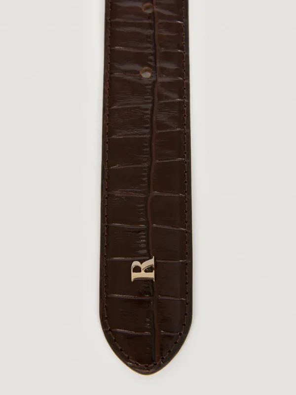 Belts<Rouje COOPER belt Croco Chocolat