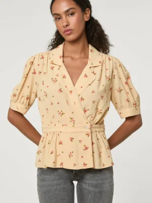 Tops<Rouje DALIA shirt Roses Paille