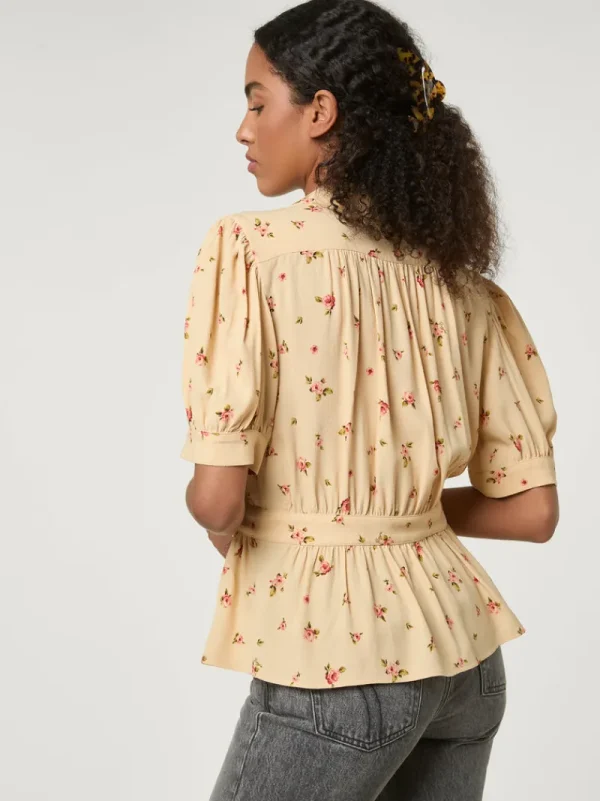 Tops<Rouje DALIA shirt Roses Paille