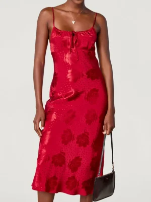 Dresses<Rouje DARIA Dress JACQUARD FLEURS ROUGE