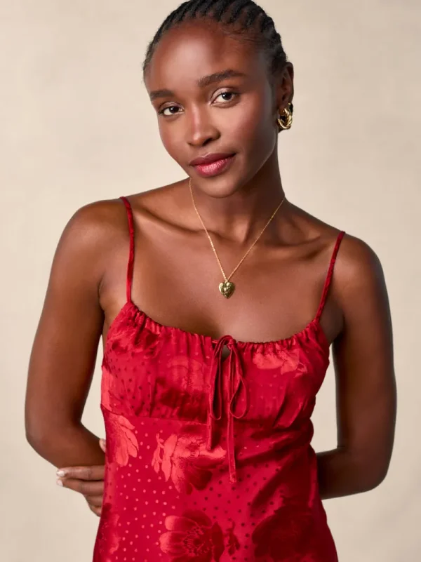Dresses<Rouje DARIA Dress JACQUARD FLEURS ROUGE