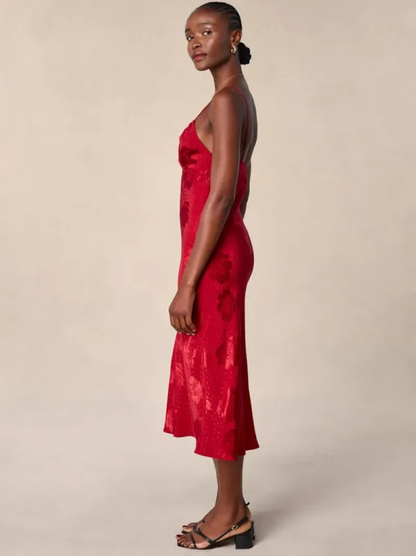 Dresses<Rouje DARIA Dress JACQUARD FLEURS ROUGE