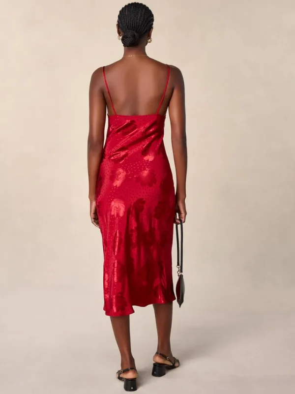 Dresses<Rouje DARIA Dress JACQUARD FLEURS ROUGE
