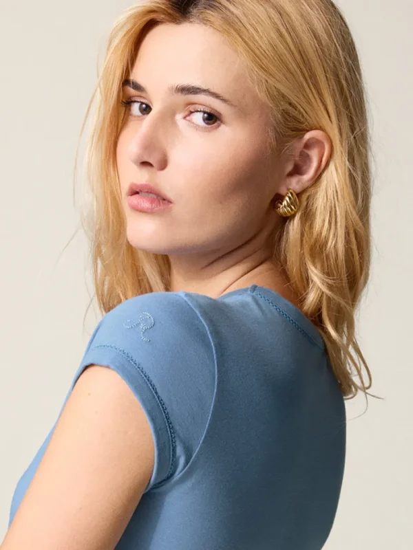 Tops<Rouje FERGUS T-Shirt Uni Bleu