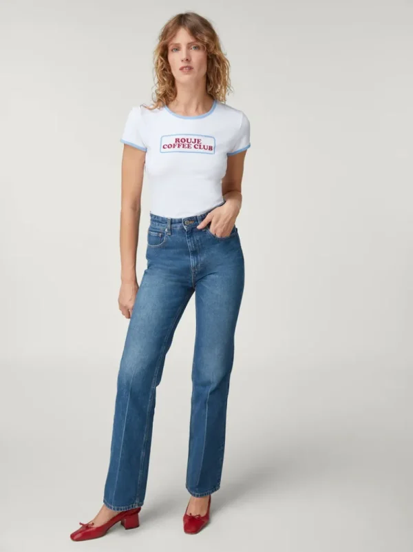 Tops<Rouje FERGUS T-Shirt Coffee Blanc