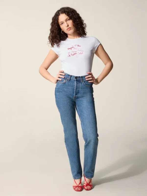 Tops<Rouje FERGUS T-Shirt BONJOURPARIS BLANC