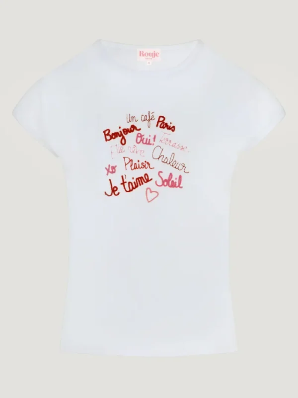 Tops<Rouje FERGUS T-Shirt BONJOURPARIS BLANC