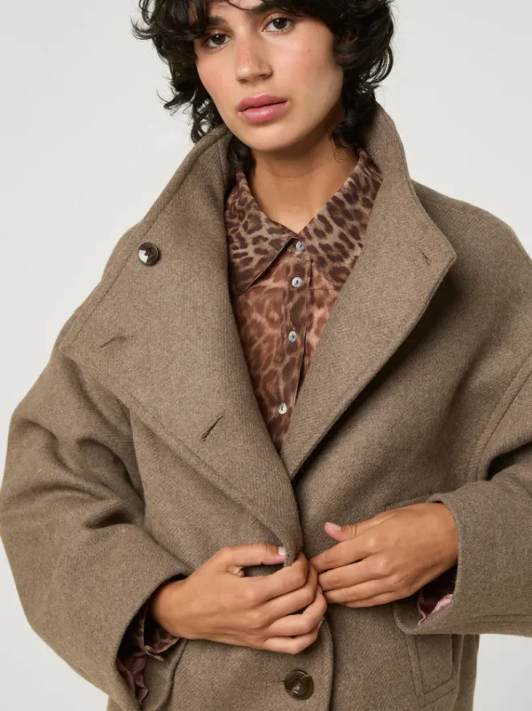 Jackets & Coats<Rouje GEDEON coat Uni Taupe