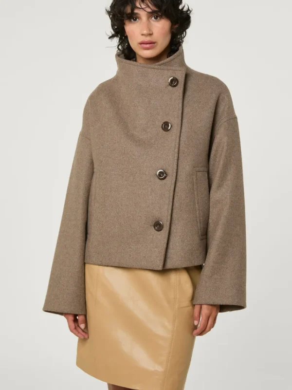 Jackets & Coats<Rouje GEDEON coat Uni Taupe
