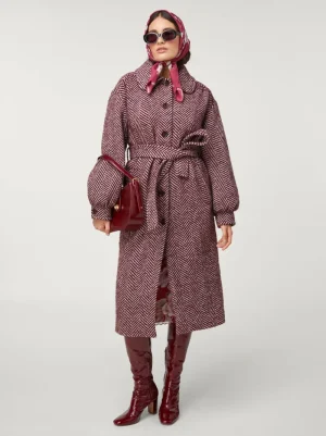Jackets & Coats<Rouje GERARD coat Chevron Bordeaux