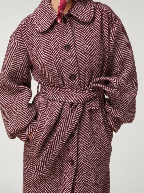 Jackets & Coats<Rouje GERARD coat Chevron Bordeaux