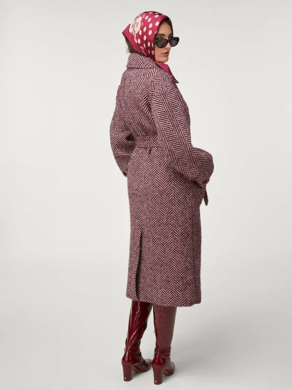 Jackets & Coats<Rouje GERARD coat Chevron Bordeaux