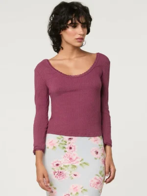 Tops<Rouje GIO T-Shirt Uni Cerise