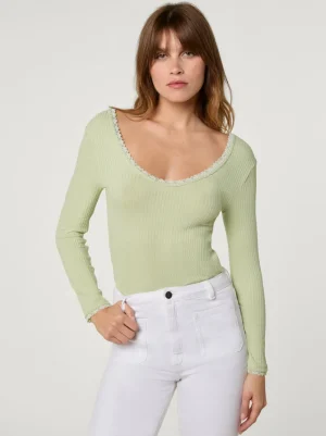 Tops<Rouje GIO T-Shirt Uni Vert