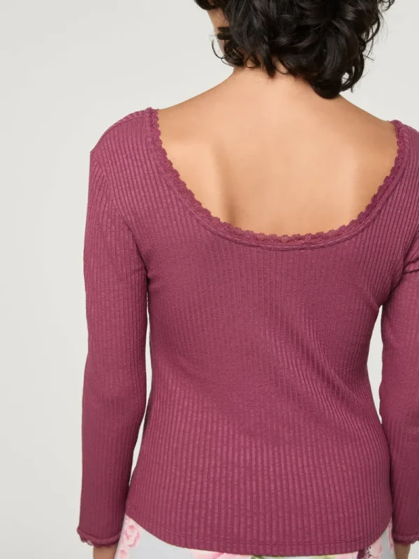 Tops<Rouje GIO T-Shirt Uni Cerise