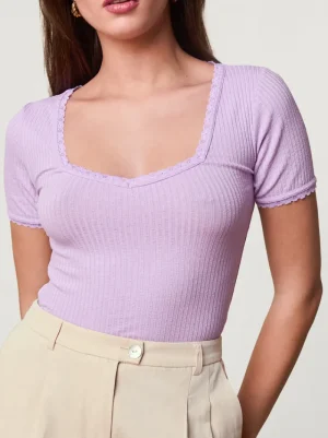 Tops<Rouje GIUIA T-shirt Uni Lilas