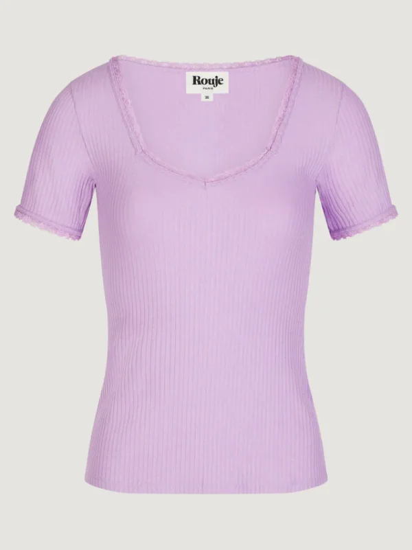 Tops<Rouje GIUIA T-shirt Uni Lilas