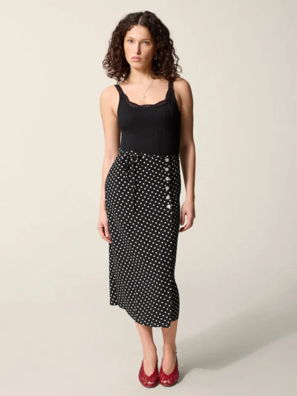 Skirts<Rouje GLORIA Skirt Pois Carmen Noir