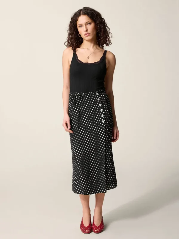 Skirts<Rouje GLORIA Skirt Pois Carmen Noir