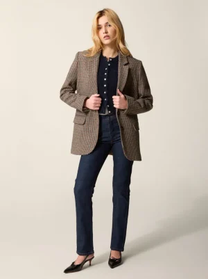 Jackets & Coats<Rouje JACQUES Jacket Pied De Poule Moutarde