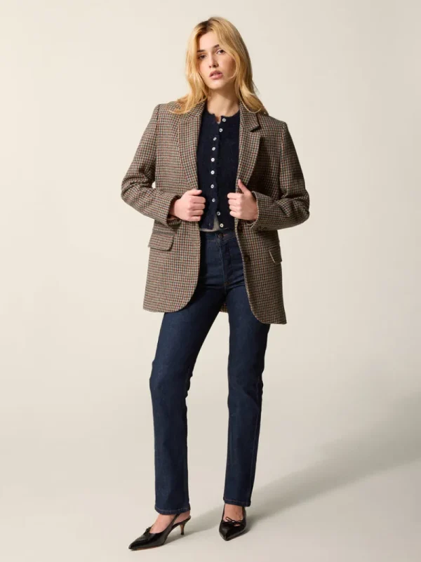 Jackets & Coats<Rouje JACQUES Jacket Pied De Poule Moutarde