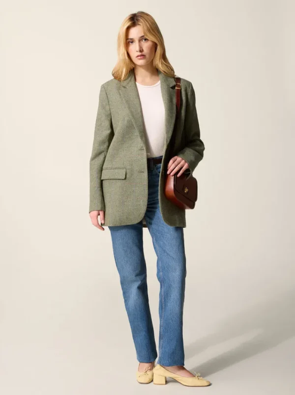 Jackets & Coats<Rouje JACQUES Jacket Chevron Carreaux Menthe