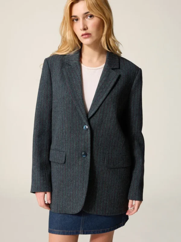 Jackets & Coats<Rouje JACQUES jacket Rayé Bleu