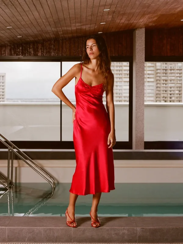 Dresses<Rouje JOSEPHINA dress SATIN ROUGE