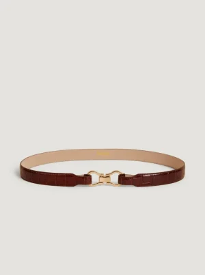 Belts<Rouje LAURE belt Croco Cognac