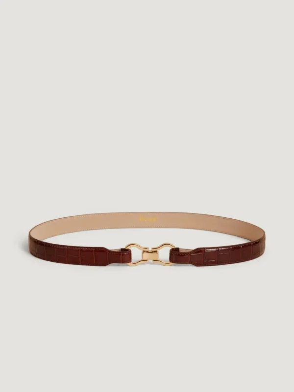 Belts<Rouje LAURE belt Croco Cognac