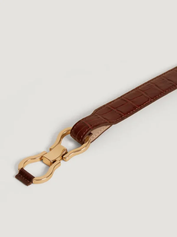 Belts<Rouje LAURE belt Croco Cognac