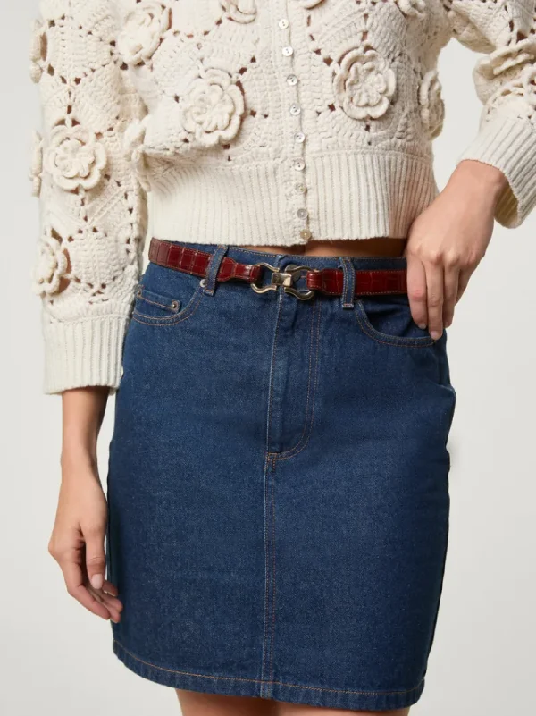 Belts<Rouje LAURE belt Croco Cognac