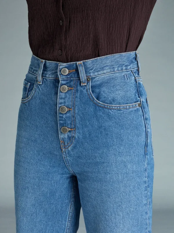 Denim | Flare Jeans<Rouje MONTORGUEIL Jeans Uni Indigo Double Stone