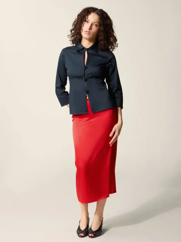 Skirts<Rouje NAELLA skirt SATIN ROUGE