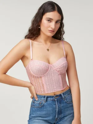 Lingerie<Rouje PACO Bustier top Dentelle Rose